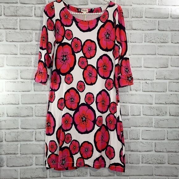 Hatley Floral Hibiscus Dress Pink and White Size Small Quarter Length Sleeve - Picture 7 of 7